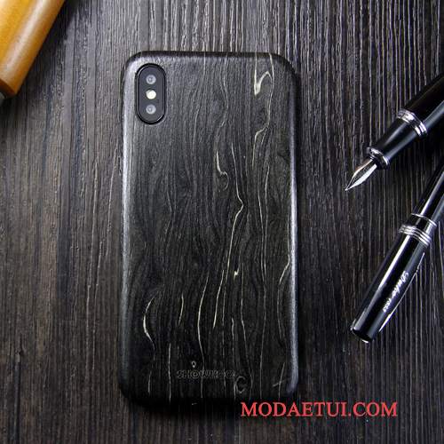 Futerał iPhone X Litego Drewna Anti-fall Modna Marka, Etui iPhone X Drewniany Nowy Khaki