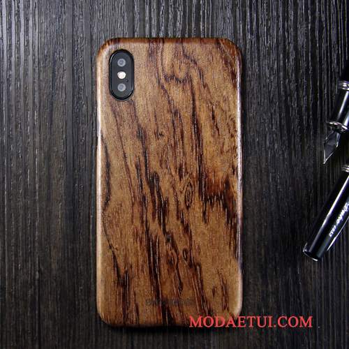 Futerał iPhone X Litego Drewna Anti-fall Modna Marka, Etui iPhone X Drewniany Nowy Khaki