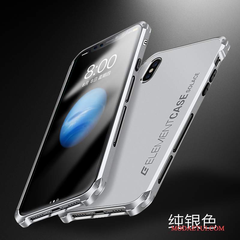 Futerał iPhone X Metal Anti-fall Modna Marka, Etui iPhone X Ochraniacz Czerwonyna Telefon