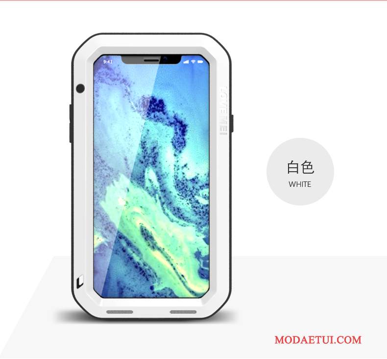 Futerał iPhone X Metal Dekompresja Czerwony, Etui iPhone X Silikonowe Anti-fall Trzy Mechanizmy Obronne