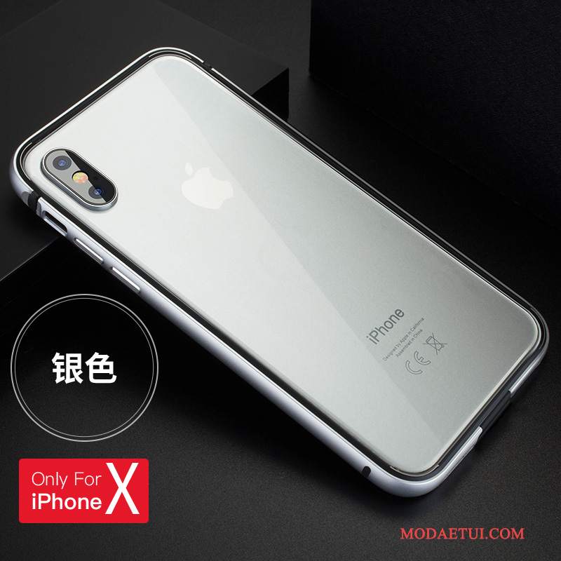 Futerał iPhone X Metal Nowy Czarny, Etui iPhone X Ochraniacz Na Telefon Granica