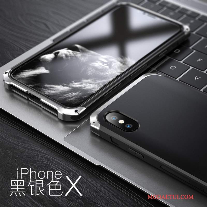 Futerał iPhone X Metal Tendencja Niebieski, Etui iPhone X Torby Na Telefon Nowy