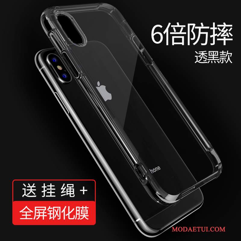 Futerał iPhone X Miękki Przezroczystyna Telefon, Etui iPhone X Silikonowe Czarny Cienkie