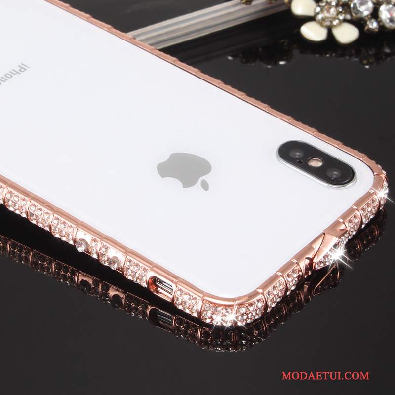 Futerał iPhone X Rhinestone Nowy Tendencja, Etui iPhone X Kryształkami Na Telefon Złoto