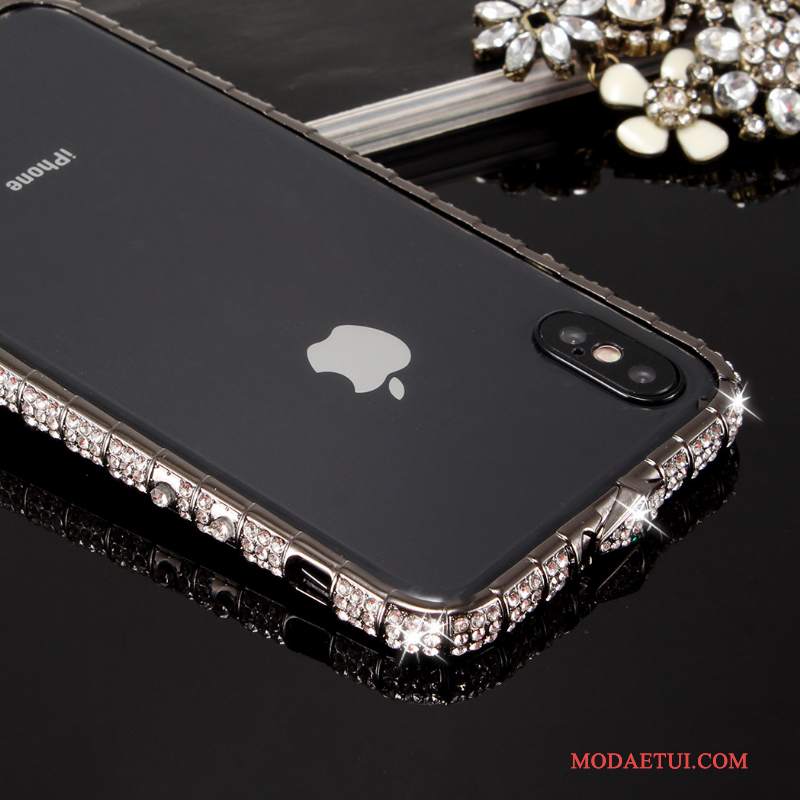 Futerał iPhone X Rhinestone Nowy Tendencja, Etui iPhone X Kryształkami Na Telefon Złoto