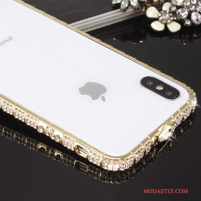 Futerał iPhone X Rhinestone Nowy Tendencja, Etui iPhone X Kryształkami Na Telefon Złoto