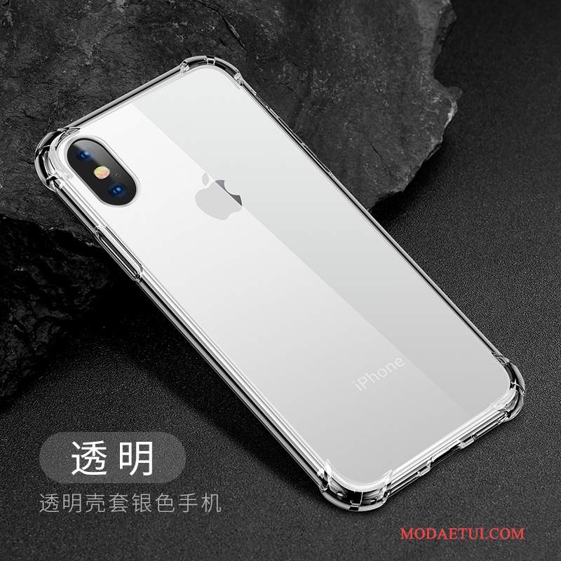 Futerał iPhone X Silikonowe Anti-fall Biały, Etui iPhone X Miękki Modna Marka Przezroczysty