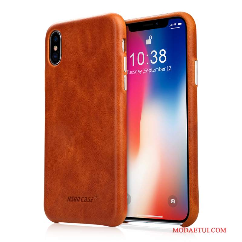 Futerał iPhone X Skóra Szary Nowy, Etui iPhone X Torby Cienkie Biznes