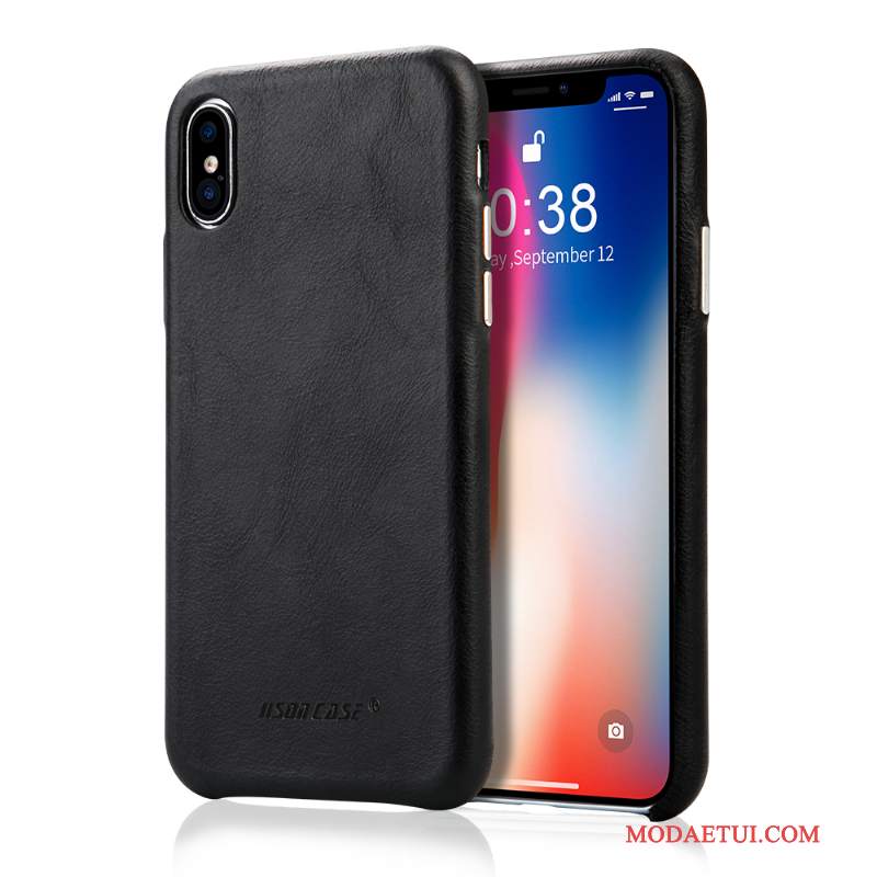 Futerał iPhone X Skóra Szary Nowy, Etui iPhone X Torby Cienkie Biznes