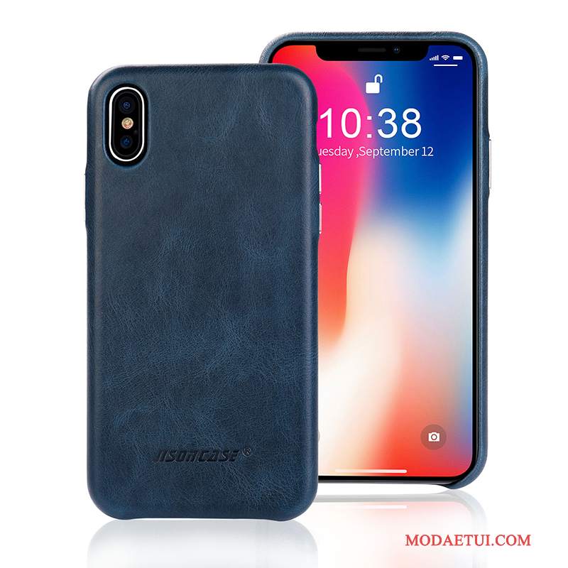 Futerał iPhone X Skóra Szary Nowy, Etui iPhone X Torby Cienkie Biznes