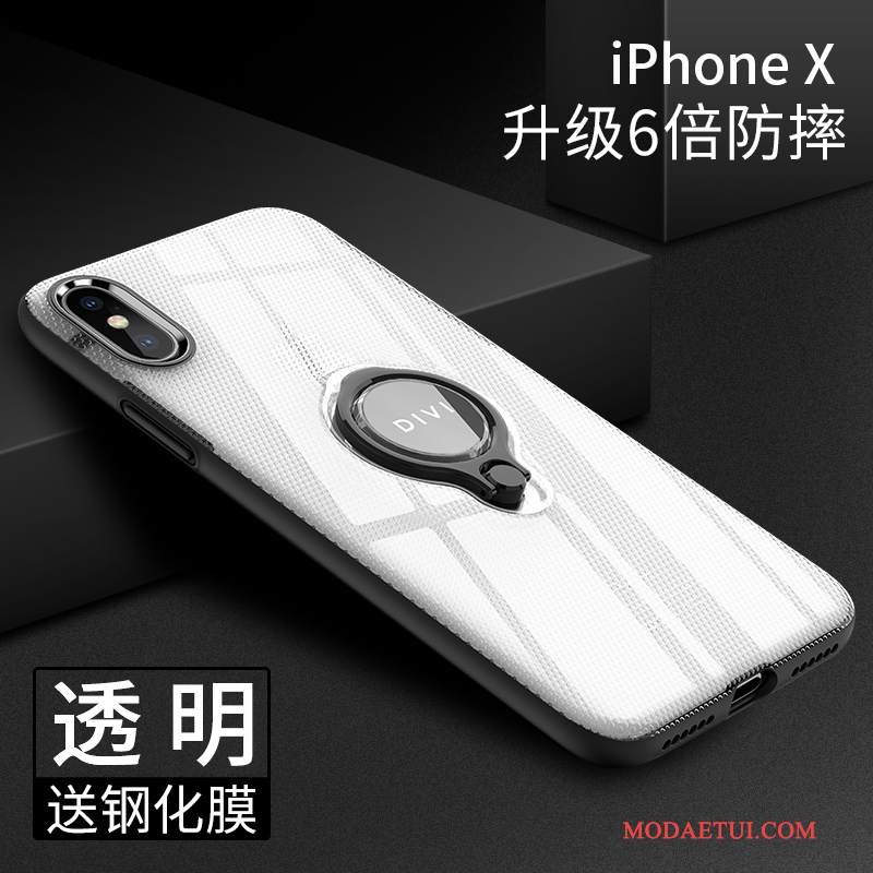 Futerał iPhone X Torby Anti-fall Biały, Etui iPhone X Miękki Ring Cienkie