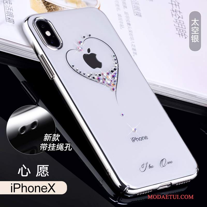 Futerał iPhone X Torby Purpurowy Tendencja, Etui iPhone X Rhinestone Anti-fall Nowy