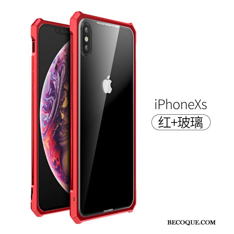 Futerał iPhone Xs Luksusowy Osobowość Proste, Etui iPhone Xs Torby Trudno Czerwony