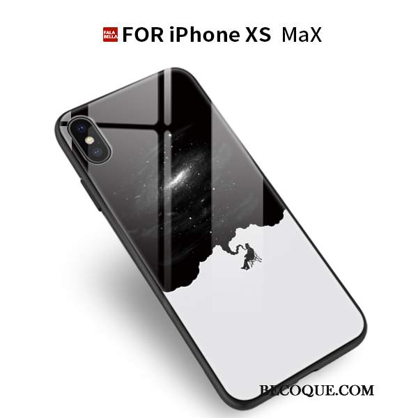 Futerał iPhone Xs Max Miękki Modna Marka Anti-fall, Etui iPhone Xs Max Silikonowe Szkłona Telefon