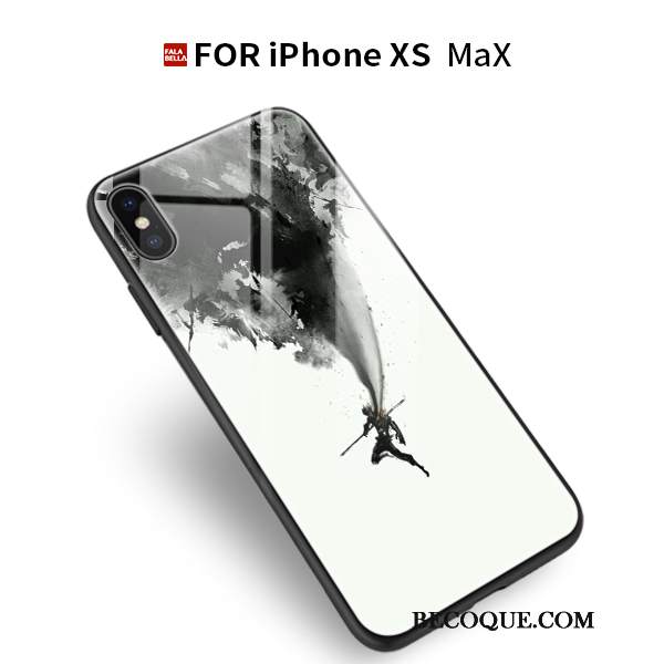 Futerał iPhone Xs Max Miękki Modna Marka Anti-fall, Etui iPhone Xs Max Silikonowe Szkłona Telefon