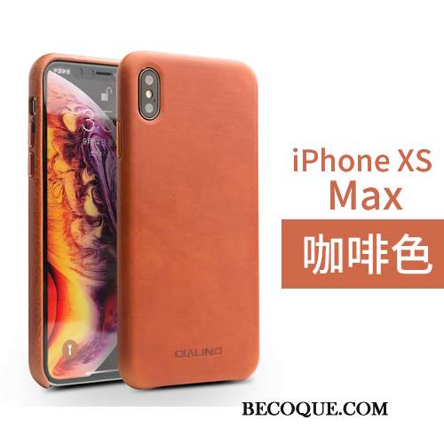 Futerał iPhone Xs Max Skóra Tylna Pokrywa Biznes, Etui iPhone Xs Max Ochraniacz Prostena Telefon