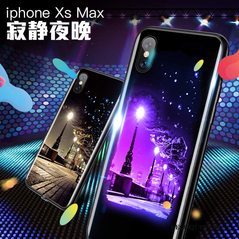 Futerał iPhone Xs Max Torby Osobowość Świecące, Etui iPhone Xs Max Szkło Nowy