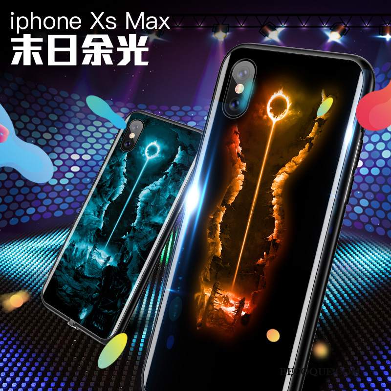 Futerał iPhone Xs Max Torby Osobowość Świecące, Etui iPhone Xs Max Szkło Nowy