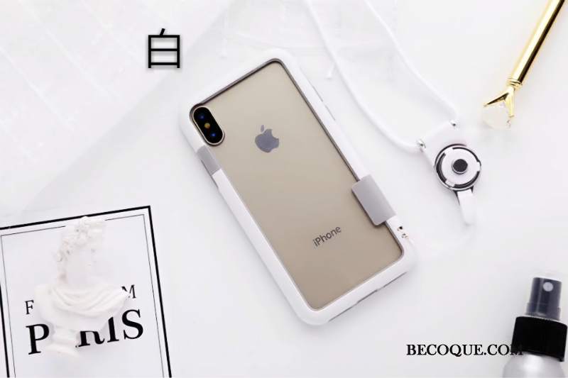 Futerał iPhone Xs Miękki Granica Anti-fall, Etui iPhone Xs Silikonowe Różowe