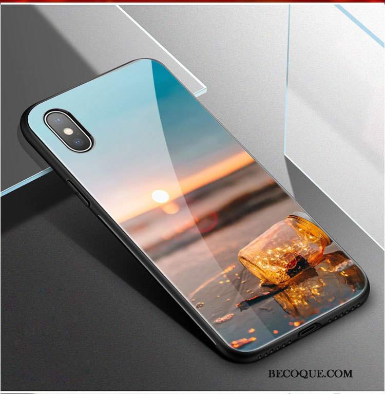 Futerał iPhone Xs Ochraniacz Na Telefon Gwiaździsty, Etui iPhone Xs Niebieski Ochrona Przeciwwybuchowa