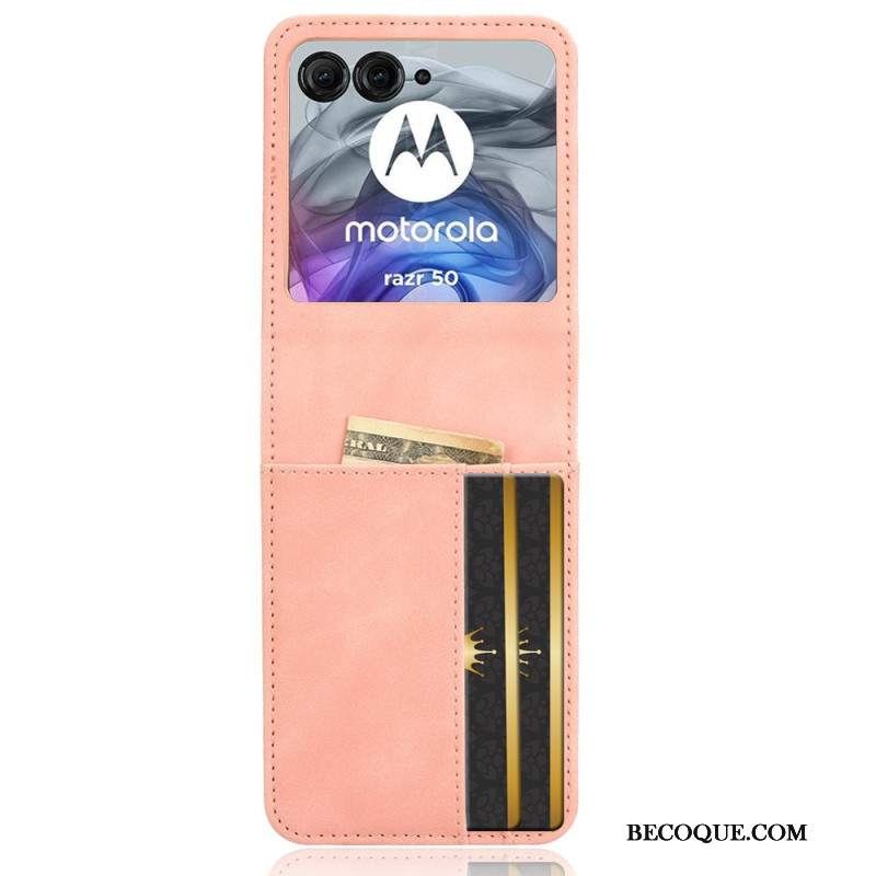Futerały Motorola Razr 50 Etui Na Telefon Etui Na Karty Ze Sztucznej Skóry