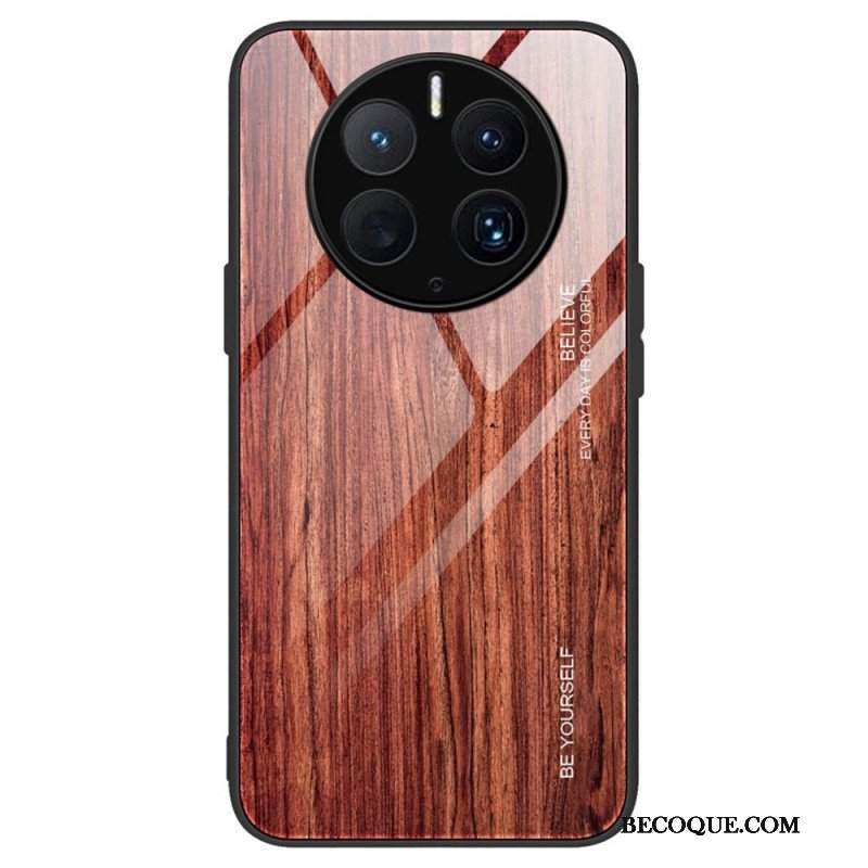 Futerały do Huawei Mate 50 Pro Szkło Hartowane W Stylu Drewna