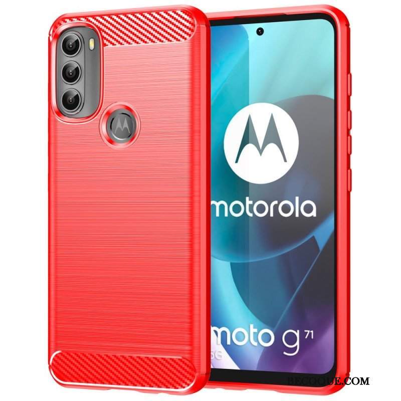 Futerały do Moto G71 5G Szczotkowane Włókno Węglowe