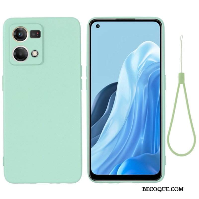 Futerały do Oppo Reno 7 Płynny Silikon Ze Smyczą