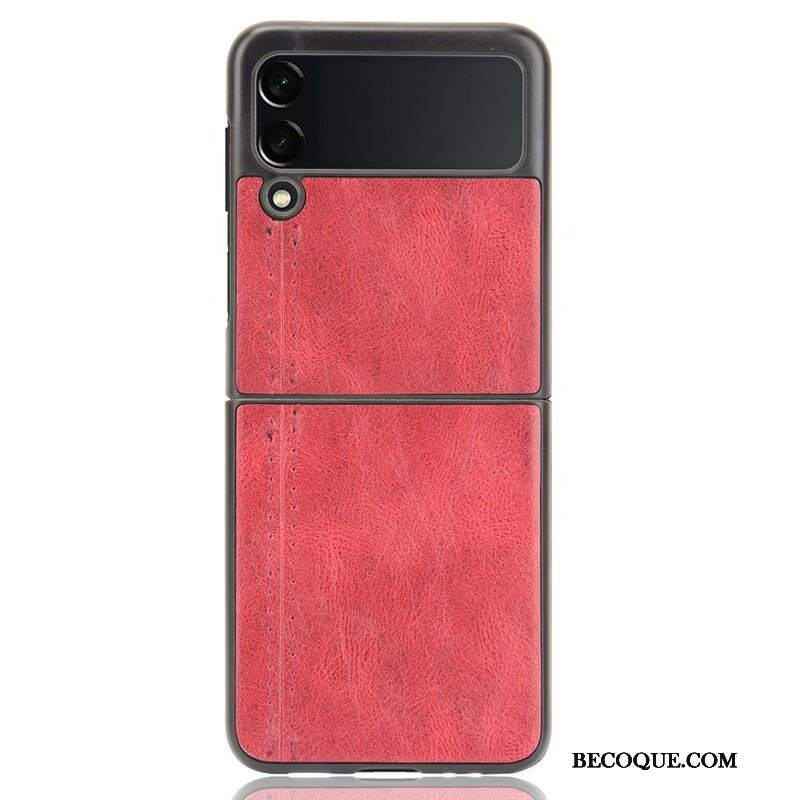Futerały do Samsung Galaxy Z Flip 3 5G Etui Folio Przeszycia Ze Sztucznej Skóry