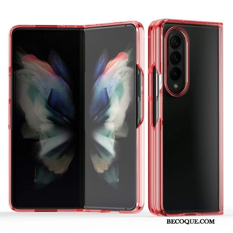 Futerały do Samsung Galaxy Z Fold 3 5G Przezroczyste Kolorowe Krawędzie