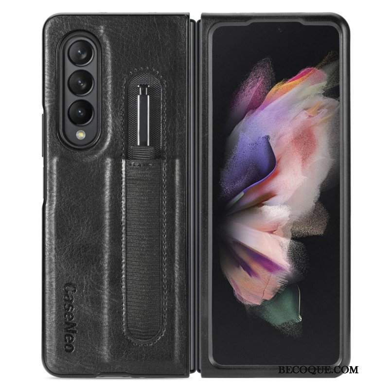 Futerały do Samsung Galaxy Z Fold 3 5G Stylowy Skórzany Uchwyt Na Rysik Caseneo