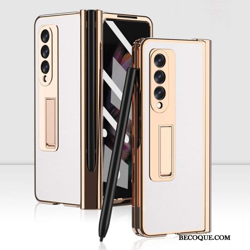 Futerały do Samsung Galaxy Z Fold 3 5G Wielofunkcyjna Skóra Liczi