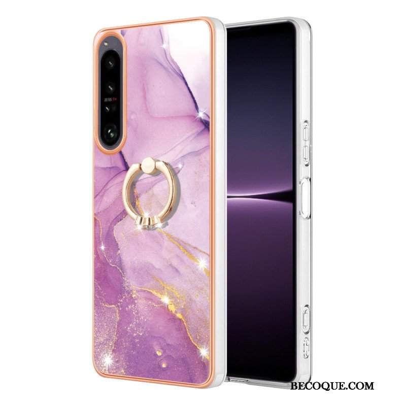 Futerały do Sony Xperia 1 IV Marmur Ze Wspornikiem Pierścienia