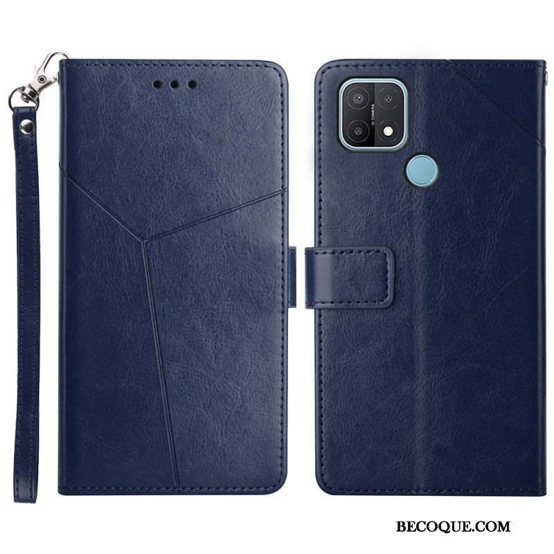 Obudowa Etui Na Telefon do Oppo A15 Stylowa Skórzana Konstrukcja Geo Y