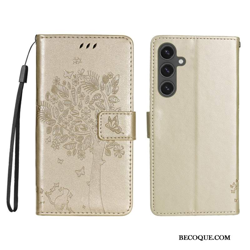 Obudowa Samsung Galaxy S24 Fe Etui Na Telefon Drzewo I Kot