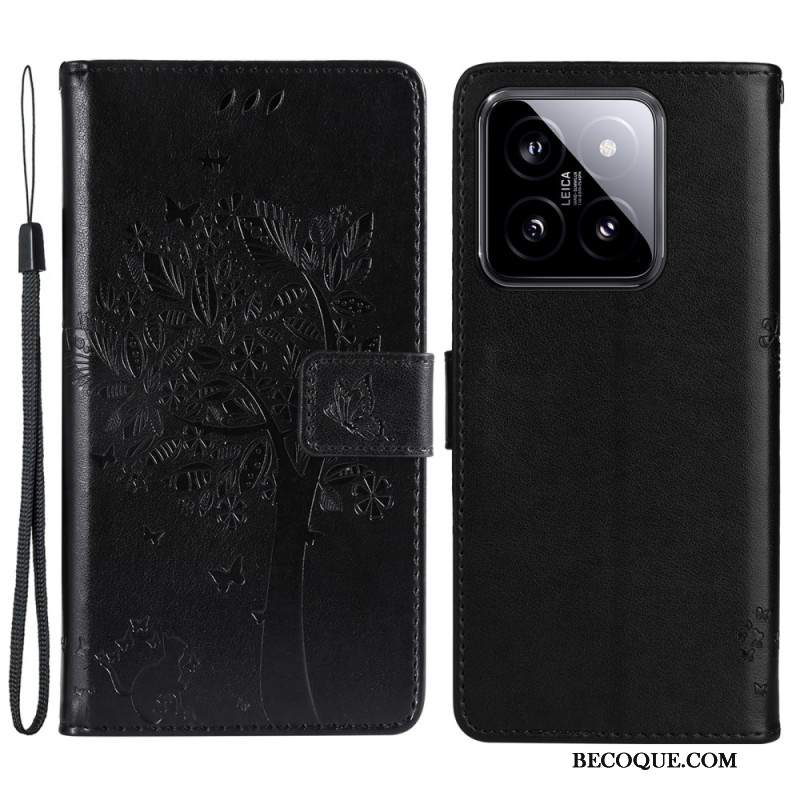 Obudowa Xiaomi 14 Etui Na Telefon Drzewko Dla Kota I Smyczy