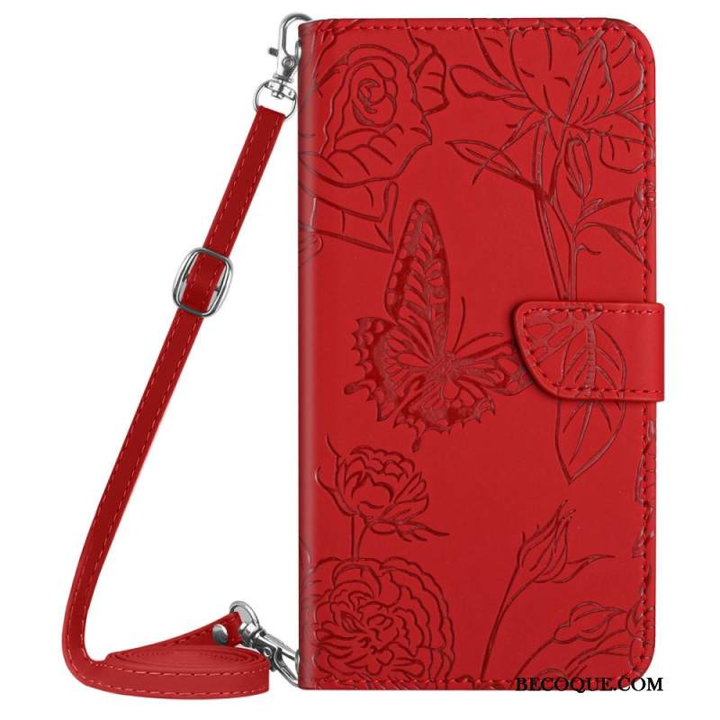 Obudowa Xiaomi 14 Ultra Etui Na Telefon Nadruk W Kształcie Motyla Z Paskiem