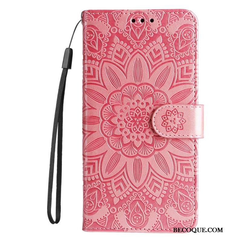 Skórzany Futerał Huawei Nova 12 Se Etui Na Telefon Mandala Z Paskiem