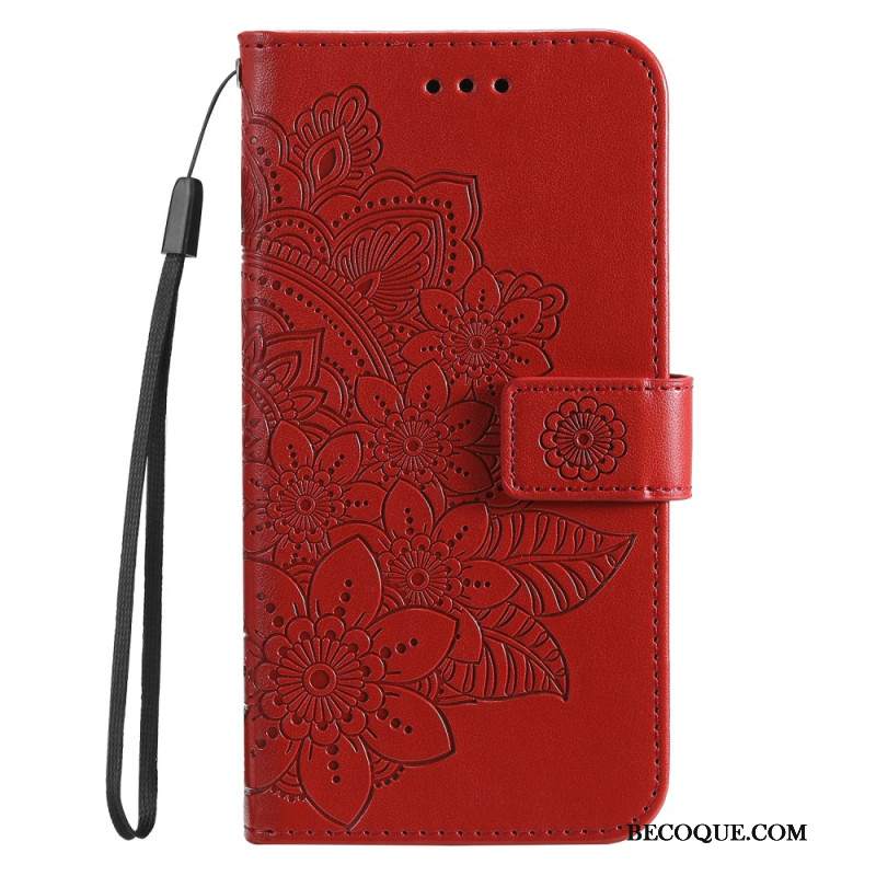 Skórzany Futerał Huawei Nova 12s Etui Na Telefon Dekoracja Mandali Z Paskiem
