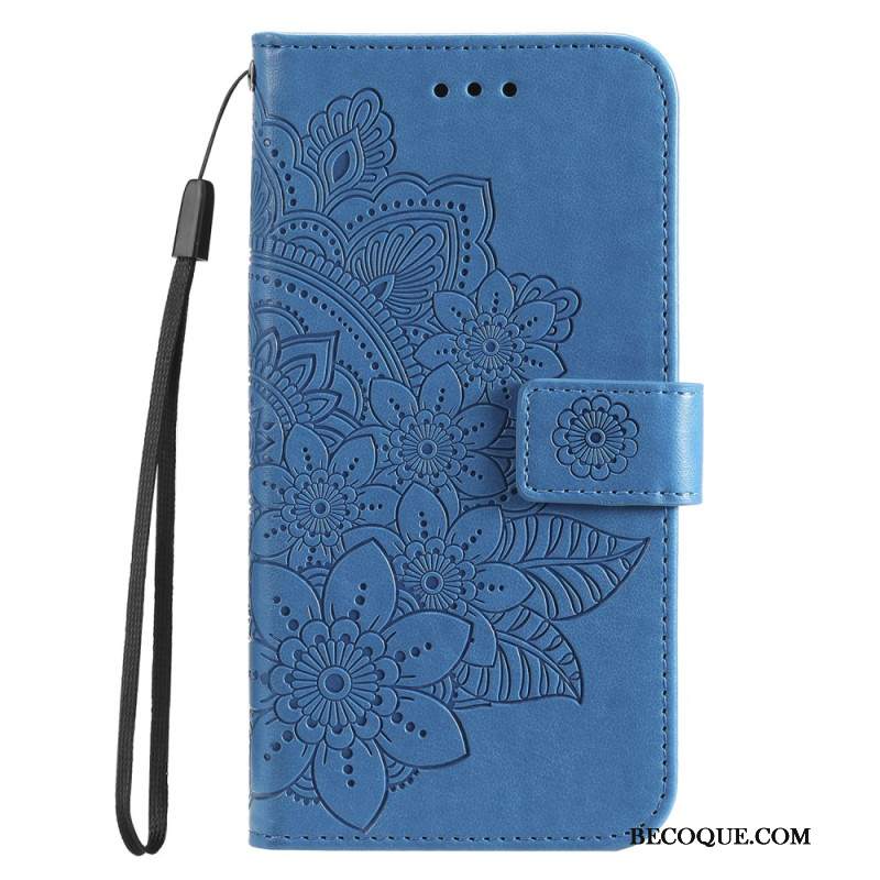 Skórzany Futerał Huawei Nova 12s Etui Na Telefon Dekoracja Mandali Z Paskiem