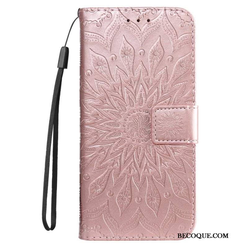 Skórzany Futerał Samsung Galaxy S24 5g Etui Na Telefon Wspaniała Mandala Z Paskiem