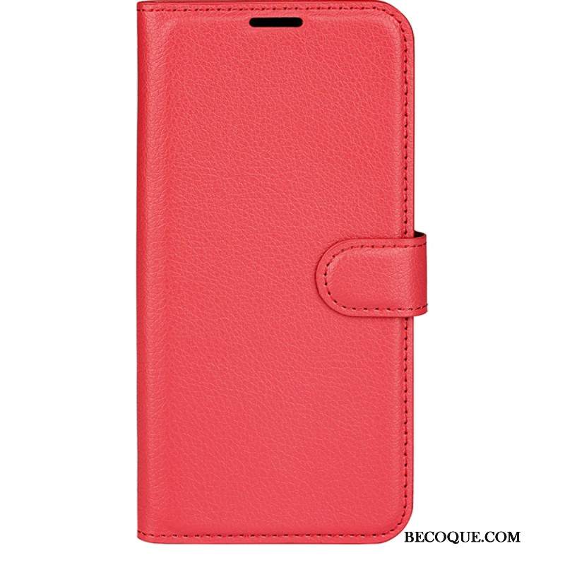Skórzany Futerał Samsung Galaxy S24 Ultra 5g Etui Na Telefon Klasyczna Sztuczna Skóra Litchi