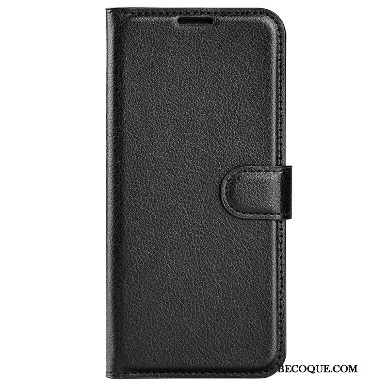 Skórzany Futerał Xiaomi 14 Etui Na Telefon Klasyczna Sztuczna Skóra Litchi