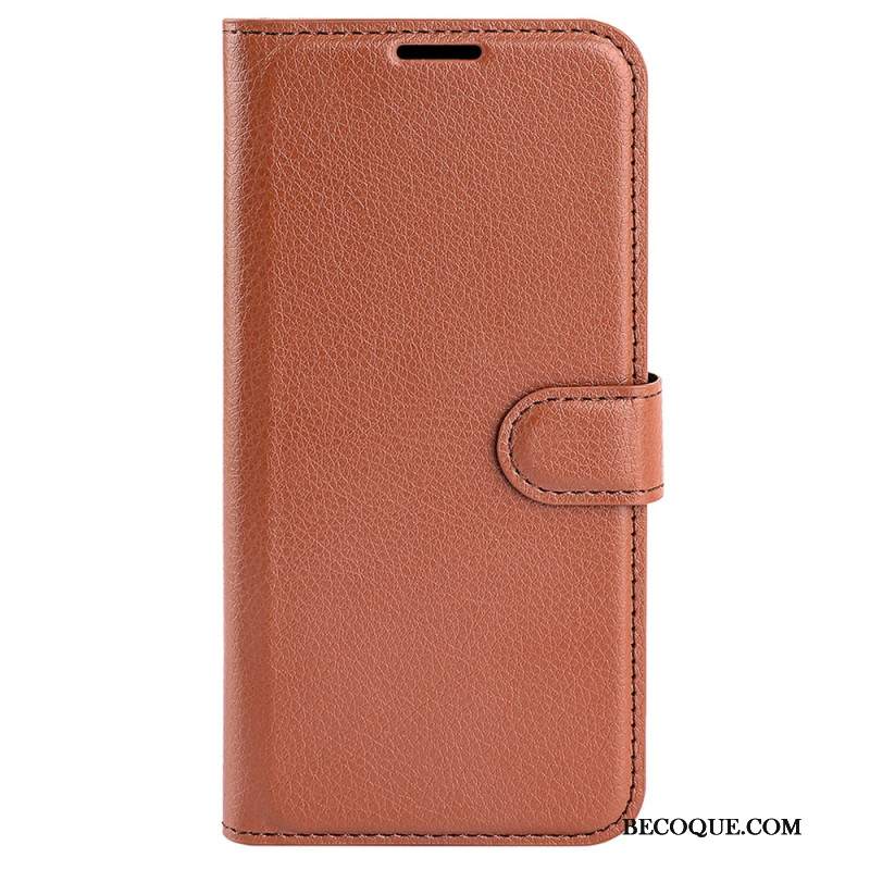 Skórzany Futerał Xiaomi 14 Etui Na Telefon Klasyczna Sztuczna Skóra Litchi