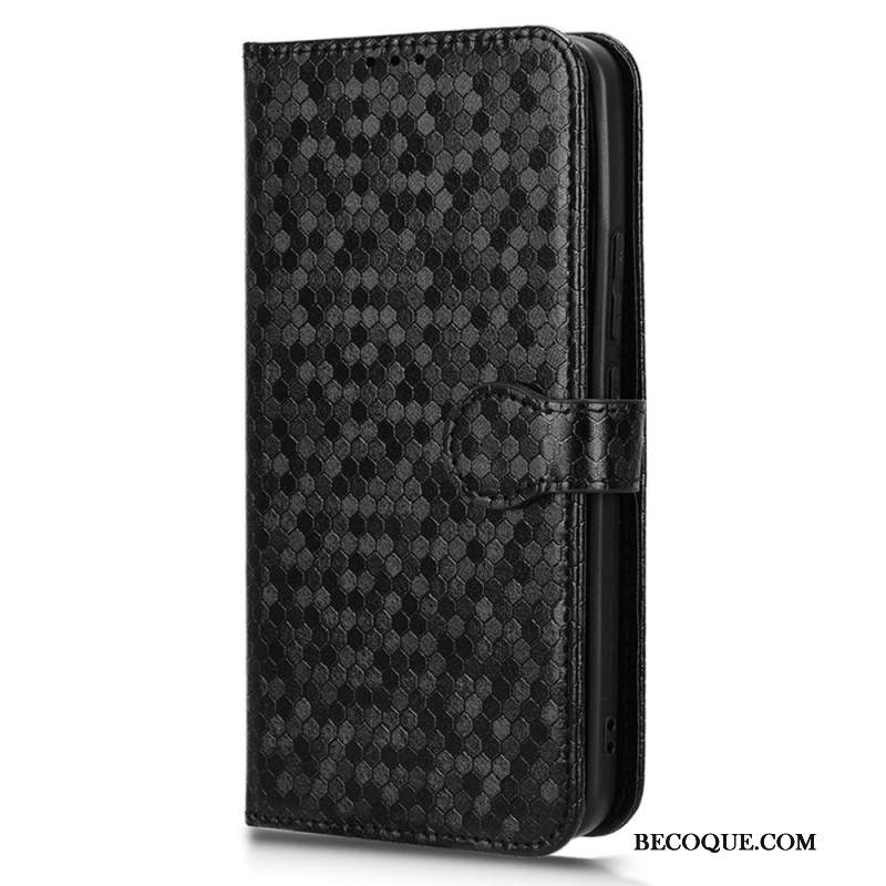 Skórzany Futerał Xiaomi 14 Pro Etui Na Telefon Błyszczący Pasek W Kropki