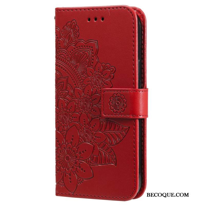 Skórzany Futerał Xiaomi Redmi Note 13 4g Etui Na Telefon Kwiatowy Styl Na Ramiączkach