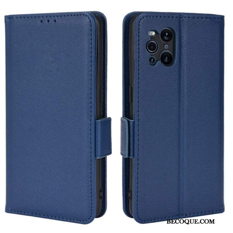 Skórzany Futerał do Oppo Find X3 Pro Etui Folio Flap Double Litchi Nowe Kolory