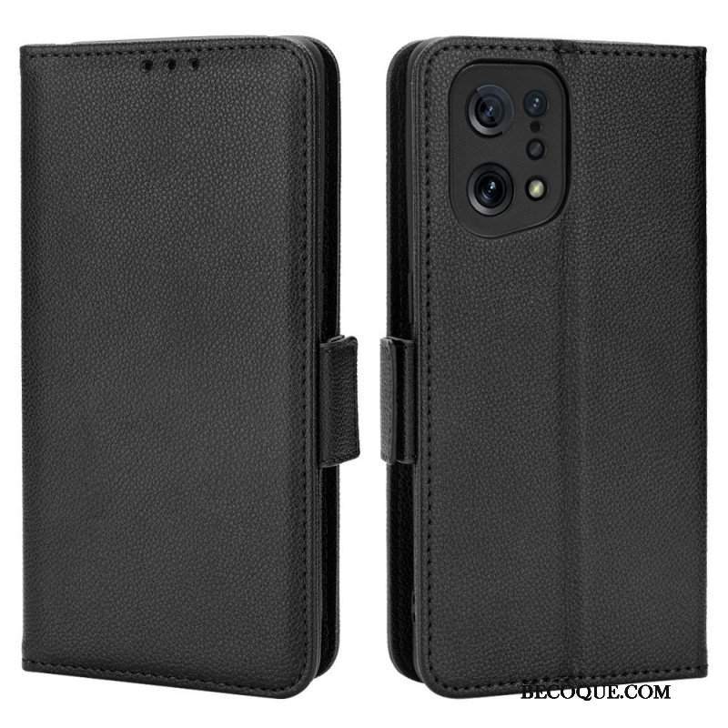 Skórzany Futerał do Oppo Find X5 Etui Folio Flap Double Nowe Kolory