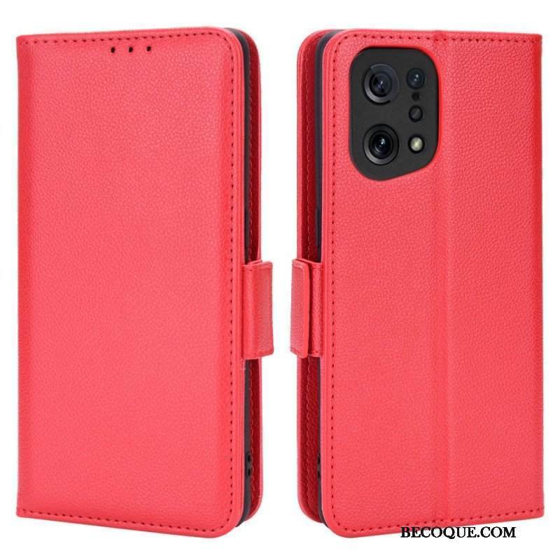 Skórzany Futerał do Oppo Find X5 Etui Folio Flap Double Nowe Kolory