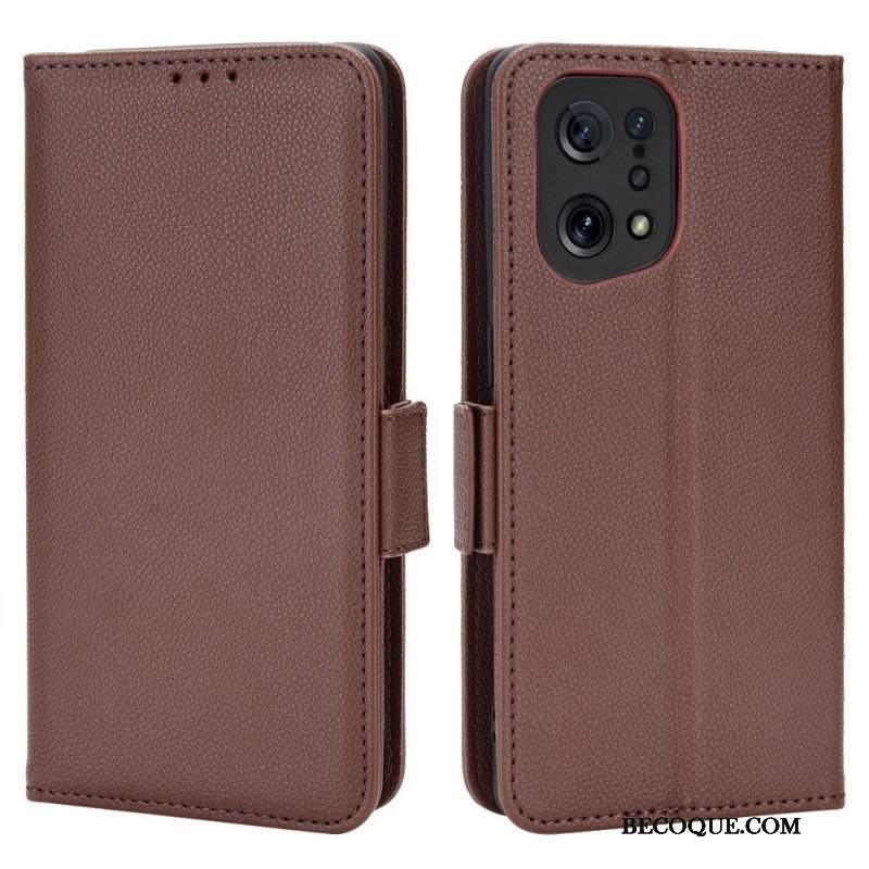 Skórzany Futerał do Oppo Find X5 Etui Folio Flap Double Nowe Kolory